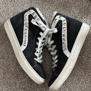 Steve Madden Black and White Studded Sneakers
